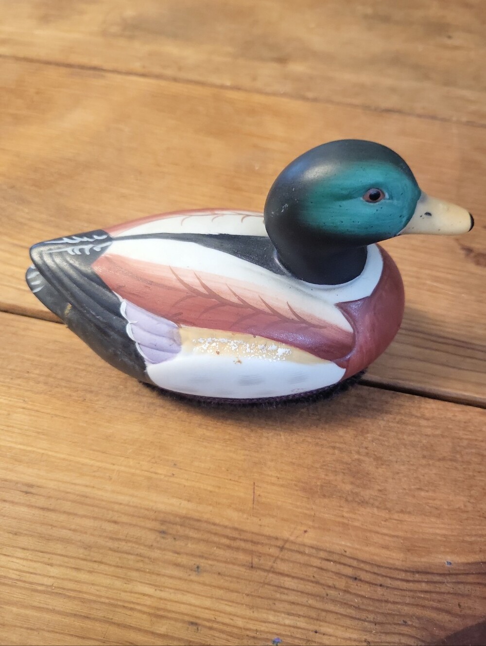 Vintage 80's Jasco Ceramic Mallard Duck Lint Brush